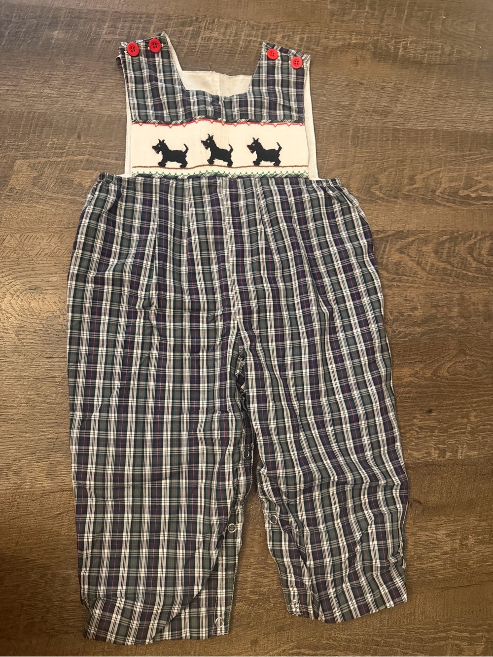 Remember Nguyen Plaid Scottie Dog Smocked Longall